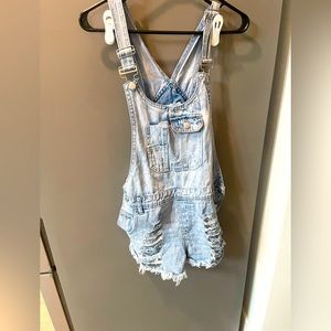 Denim Overall Shorts - size 9/10